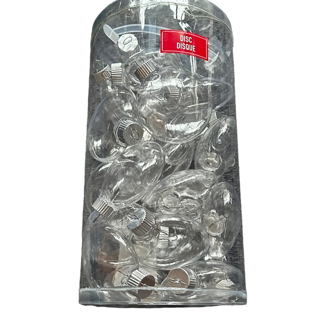 NWT clear Christmas disc ornaments for crafting